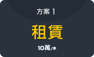 方案一: 租賃(10萬/季)